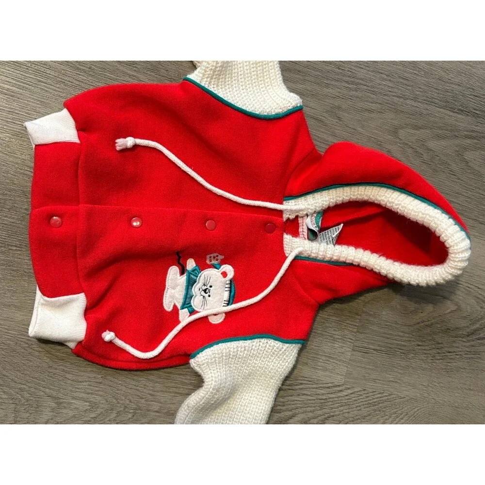 Vintage 80s Santa’s‎ Club boys hoodie hooded sweater size 3-6 months